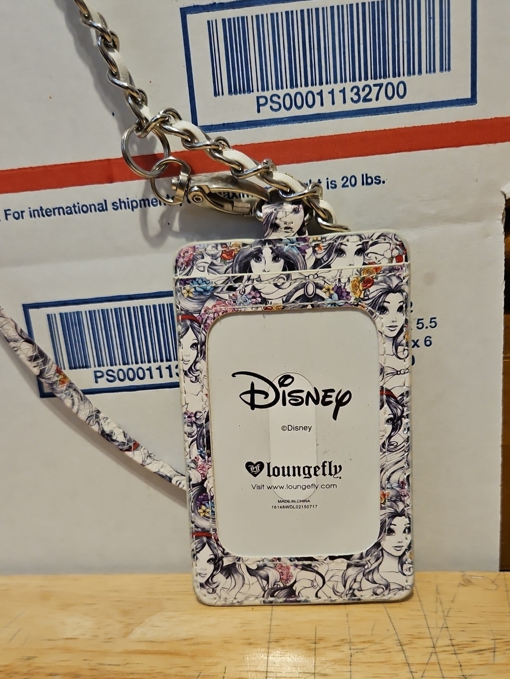 Disney Floral Character Card Lanyard ID Holder - White/Purple Accents